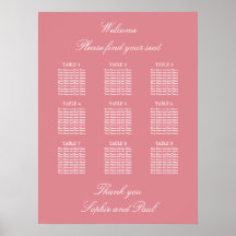 Roze Tafel Trouw Zittijd Grafiek Poster 9