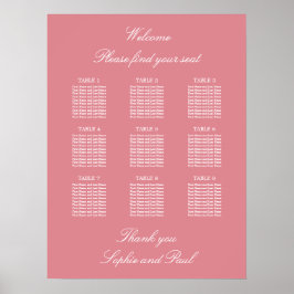 Roze Tafel Trouw Zittijd Grafiek Poster 9