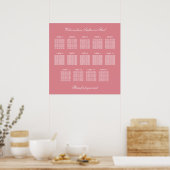 Roze Tafel Trouw Zittijd Poster (Keuken)