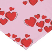 Roze tafelloper met rode harten Valentijnsdag (Hoek)