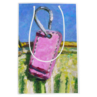 Roze Tag Geschilderd Landschap Modern Cadeautas Mo