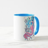 Roze Tailfin Mermaid Mok (Voorkant rechts)