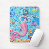 Roze Tailfin Mermaid Mousepad Muismat (Met muis)