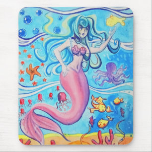 Roze Tailfin Mermaid Mousepad Muismat