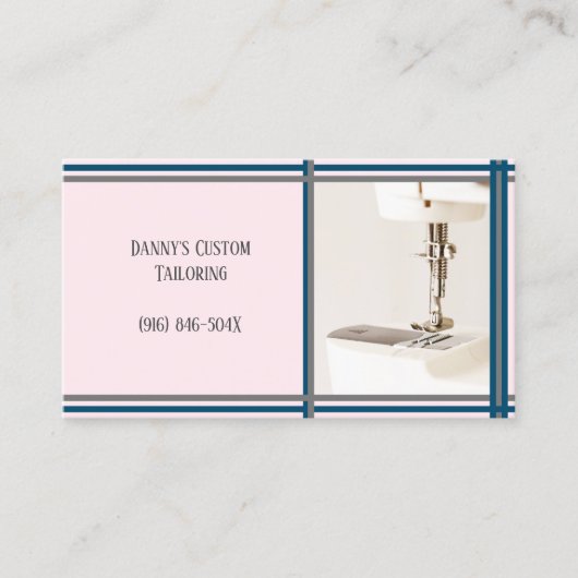 Roze Tailor naaimachine Visitekaartje (Voorkant)