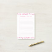 Roze takenlijst 4x6 gepersonaliseerde post-it noti post-it® notes (Op bureau)
