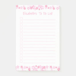 Roze takenlijst 4x6 gepersonaliseerde post-it noti post-it® notes