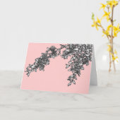 Roze takken kaart (Gele Bloem)