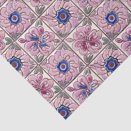 Roze Talavera Spaans Mexicaanse Tegels Tissuepapier (Detail)