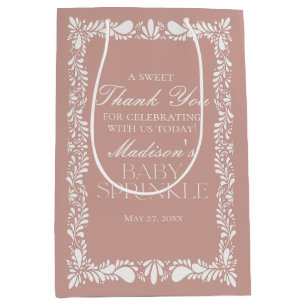 Roze Talavera Tegel Fiesta Baby Sprinkle Favors Medium Cadeauzakje