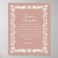 Roze Talavera Tegel Luier Gedachten Baby shower