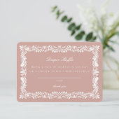 Roze Talavera Tegel Luier Raffle Invitation Insert Informatiekaartje (Staand voorkant)