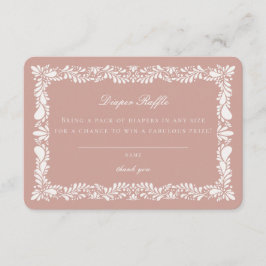 Roze Talavera Tegel Luier Raffle Invitation Insert Informatiekaartje