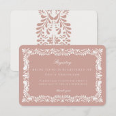 Roze Talavera Tegel Registry Kaart Invitation Inse (Voorkant / Achterkant)