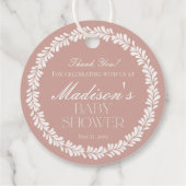 Roze Talavera Tegel Spaans Fiesta Baby shower Bedankjes Labels (Achterkant)