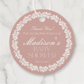 Roze Talavera Tegel Spaans Fiesta Baby shower Bedankjes Labels (Voorkant)