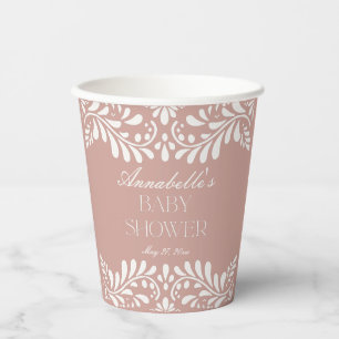 Roze Talavera Tegel Spaans Fiesta Baby shower Papieren Bekers