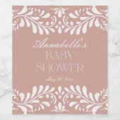 Roze Talavera Tegel Spaans Fiesta Baby shower Wijn Etiket (Enkel label)