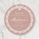 Roze Talavera Tegel Spaans Fiesta Baby Sprinkle Bedankjes Labels (Achterkant)