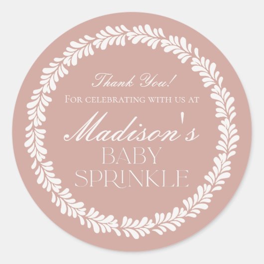 Roze Talavera Tegel Spaans Fiesta Baby Sprinkle Ronde Sticker (Voorkant)