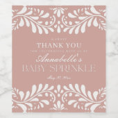 Roze Talavera Tegel Spaans Fiesta Baby Sprinkle Wijn Etiket (Enkel label)