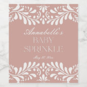 Roze Talavera Tegel Spaans Fiesta Baby Sprinkle Wijn Etiket (Enkel label)