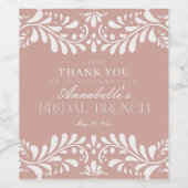 Roze Talavera Tegel Spaans Fiesta Bruids Brunch Wijn Etiket (Enkel label)