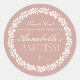 Roze Talavera Tegel Spaans Fiesta Doopgunst Ronde Sticker