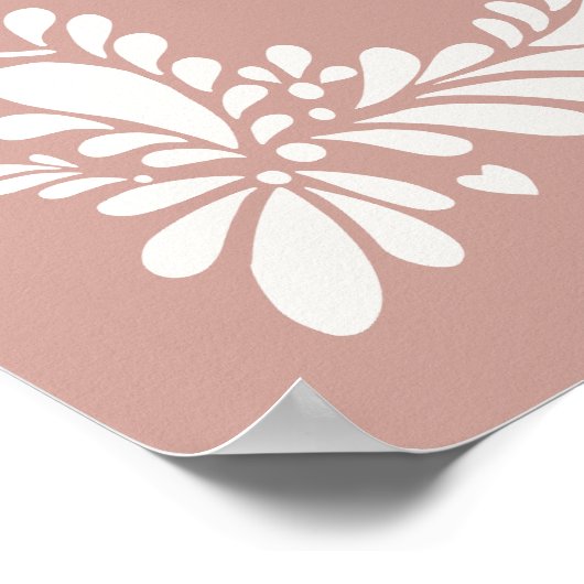 Roze Talavera Tegel Spaans Fiesta Doopsel Welkom Poster (Hoek)