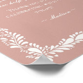 Roze Talavera Tegel Spaans Fiesta Favors Sign Poster (Hoek)