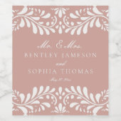 Roze Talavera Tegel Spaans Fiesta Huwelijk Wijn Etiket (Enkel label)