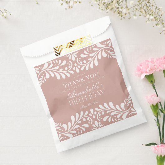 Roze Talavera Tegel Spaans Fiesta Verjaardag Desse Bedankzakje (Gezegeld)