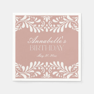 Roze Talavera Tegel Spaans Fiesta Verjaardag Servet