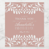 Roze Talavera Tegel Spaans Fiesta Verjaardag Wijn Etiket (Enkel label)