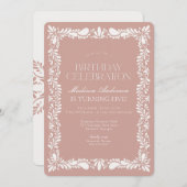 Roze Talavera Tegel Spaans Fiesta Verjaardagsfeest Kaart (Voorkant / Achterkant)