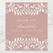 Roze Talavera-tegel Spaanse Fiesta Bruidsdouche Wijn Etiket (Enkel label)