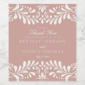 Roze Talavera Tegel Spaanse stijl Fiesta bruiloft Wijn Etiket (Enkel label)