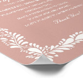 Roze Talavera Tegel Time Capsule Baby Verjaardagss Poster (Hoek)