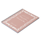 Roze Talavera Tegel Trouwbrieven Bruid & Bruidegom Notitieboek (Linkerzijde)