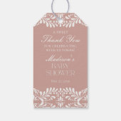 Roze Talavera-tegelfeestje Baby Shower Favor Cadeaulabel (Achterkant)