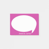 Roze Talk Bubble gerangschikt op maat Post-it® Notes (Voorkant)