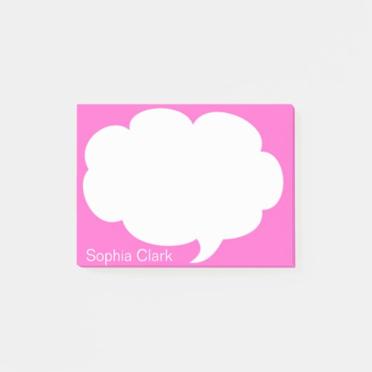 Roze Talk Bubble gerangschikt op maat Post-it® Notes (Voorkant)