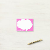 Roze Talk Bubble gerangschikt op maat Post-it® Notes (Op bureau)