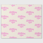 Roze Tan Birthday Girl Retro 70's Cadeaupapier (Vlak)