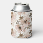 Roze Tan Bloemen Westerne Bloemen Blikjeskoeler (Blikje Achterkant)