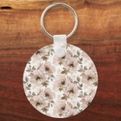 Roze Tan Bloemen Westerne Bloemen Cowgirl Petten Sleutelhanger (Voorkant)