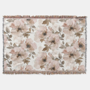 Roze Tan Bloemen Westerne Bloemen Deken