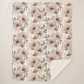 Roze Tan Bloemen Westerne Bloemen Sherpa Deken (Voorkant)