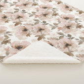 Roze Tan Bloemen Westerne Bloemen Sherpa Deken (3/4)