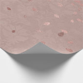 Roze Tan Brown Shiny Gold Elegant Random Leaves Cadeaupapier (Hoek)